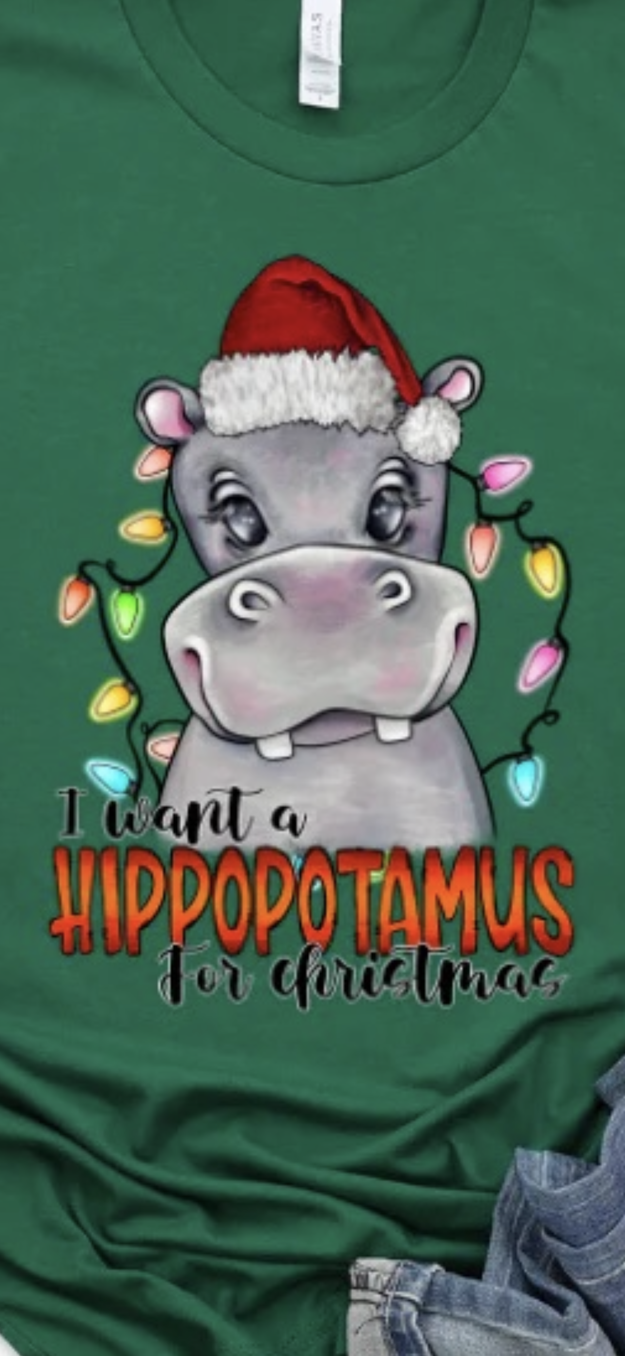 Hippo Christmas Cartoony